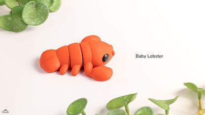 3D Printed Baby Lobster Toy – Red Sea Creature Figure