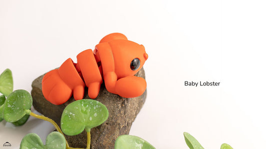 3D Printed Baby Lobster Toy – Red Sea Creature Figure
