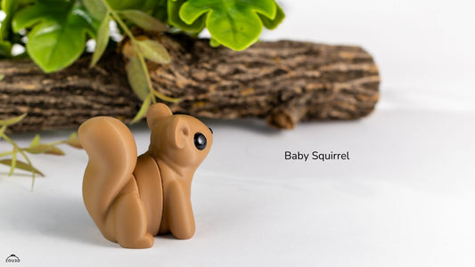 Baby Squirrel Keychain – Cute 3D Printed Woodland Animal