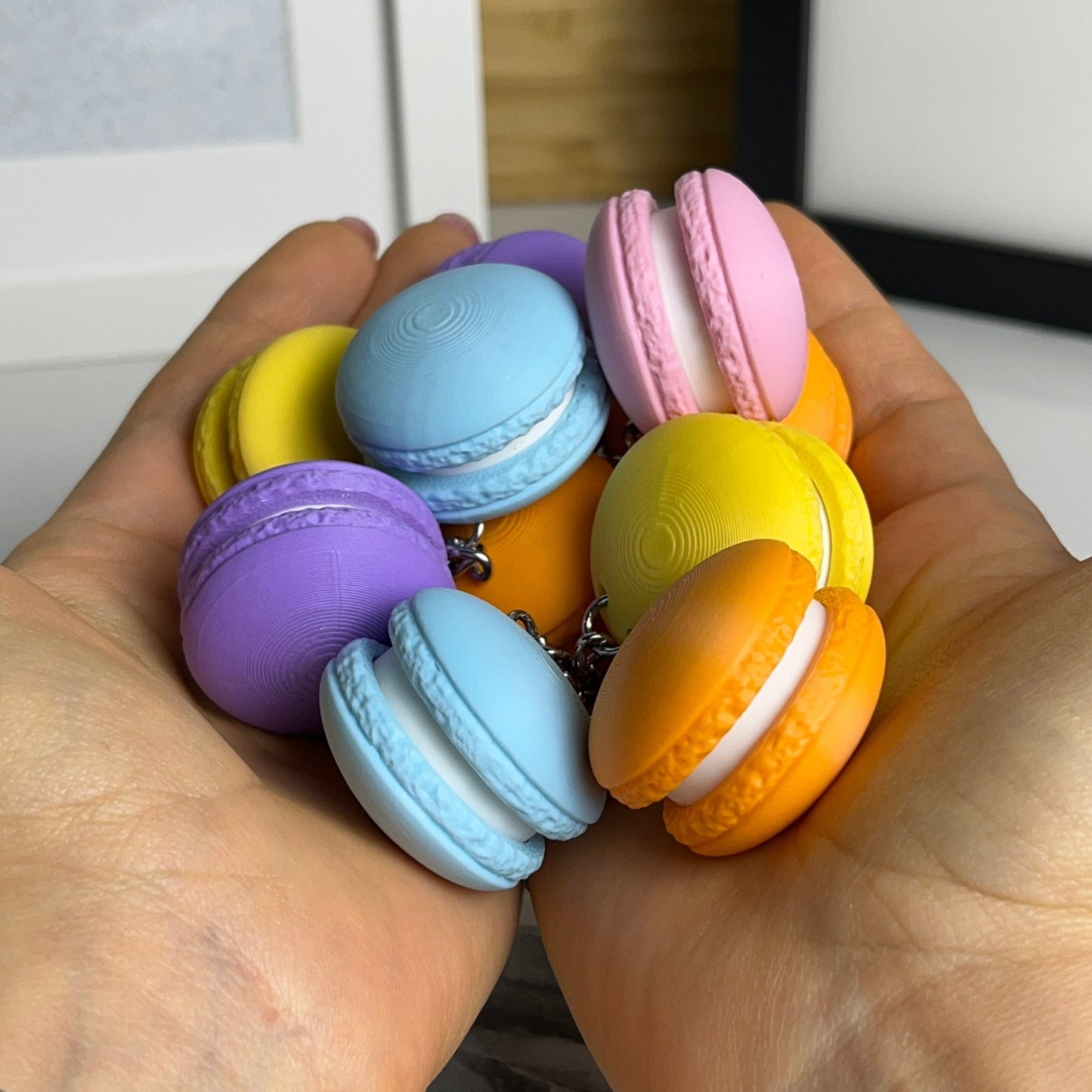 Macaroon Clicker Keychain, playful toy keychains