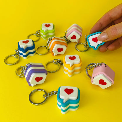 Love Message Clicker Keychain, Valentine's Day Gift, playful toy keychains