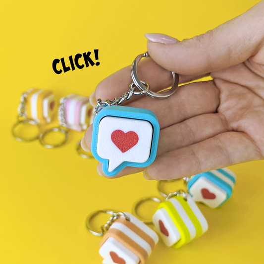 Love Message Clicker Keychain, Valentine's Day Gift, playful toy keychains